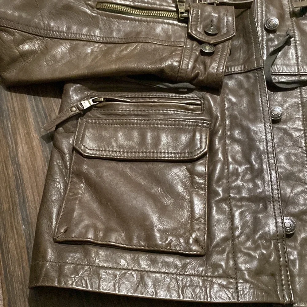 Marc New York by Andrew Marc leather green jacket
